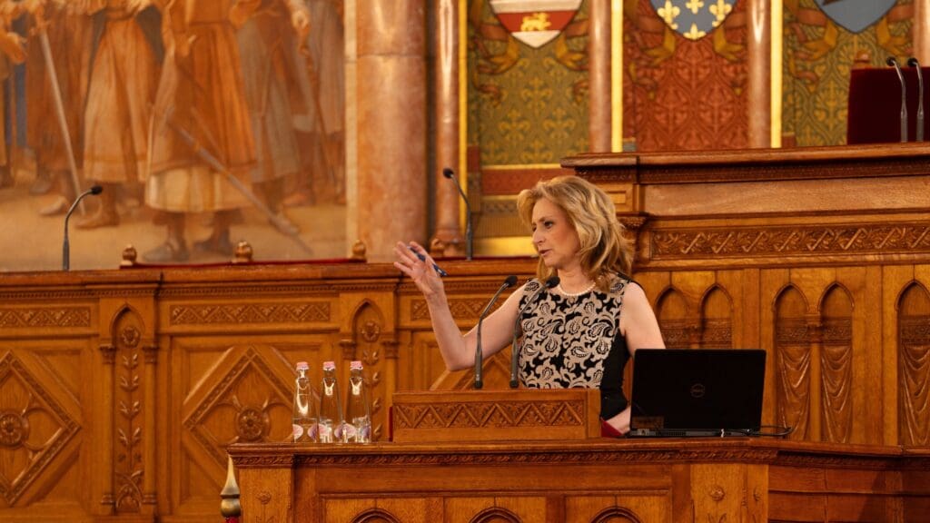 Ministerial Commissioner for Space Research Orsolya Ferencz in the Hungarian Parliament on 13 July 2024