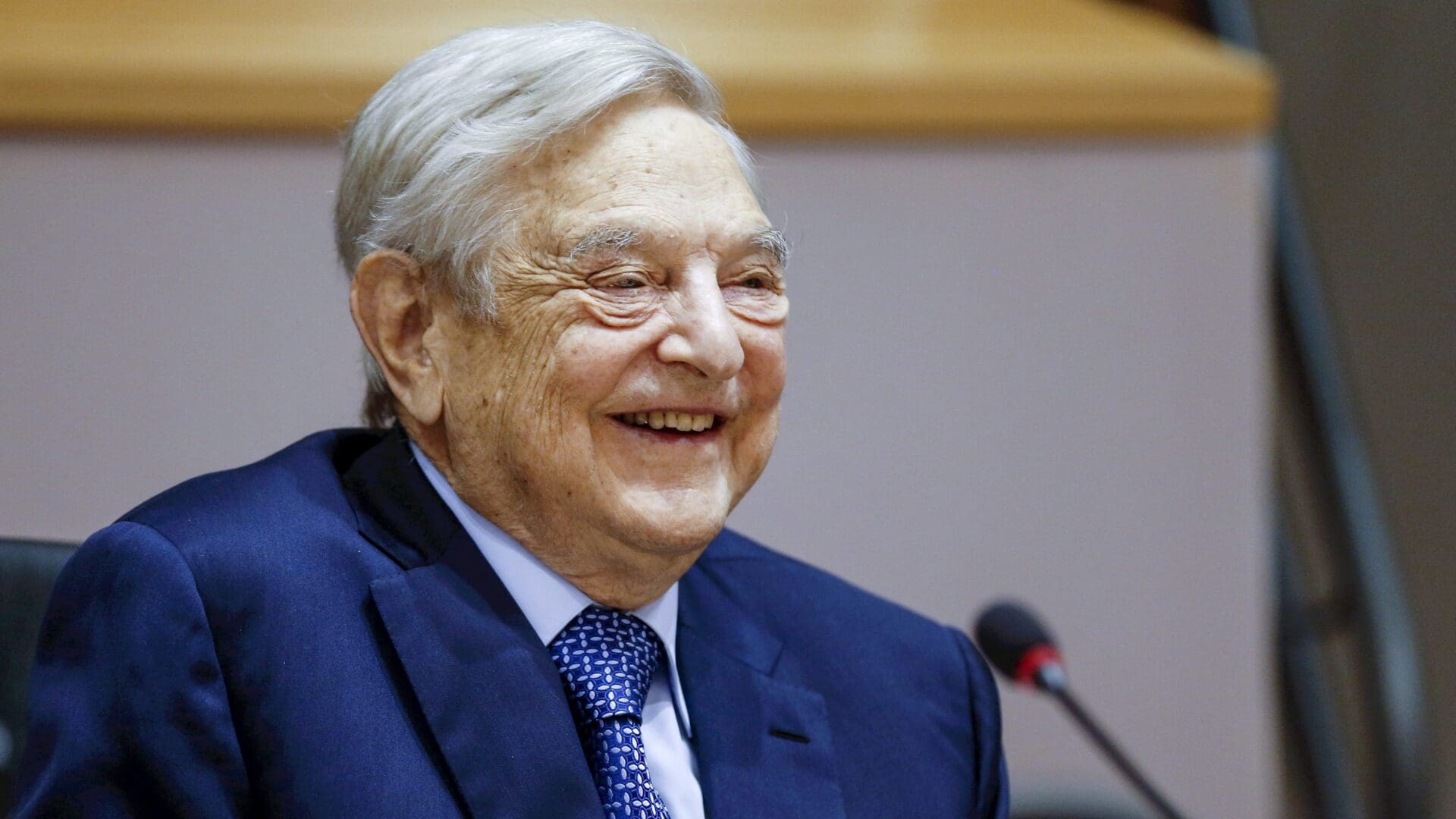 George Soros addresses the European Parliament in Brussels on 30 June 2016.