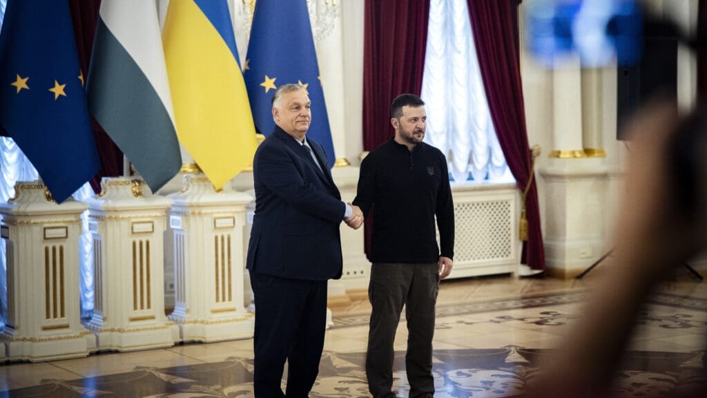 Viktor Orbán and Volodymyr Zelenskyy in Kyiv on 2 July 2024