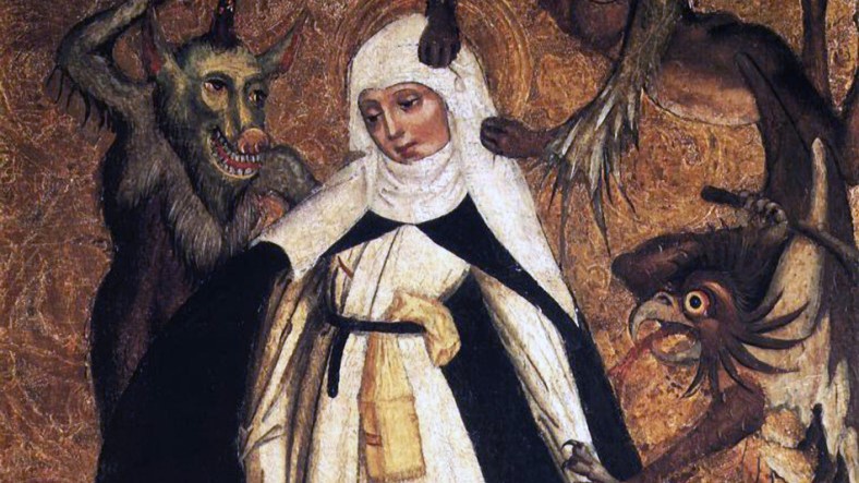 Anonymous, St Catherine of Siena Besieged by Demons (ca. 1500). Warsaw National Museum, Warsaw, Poland