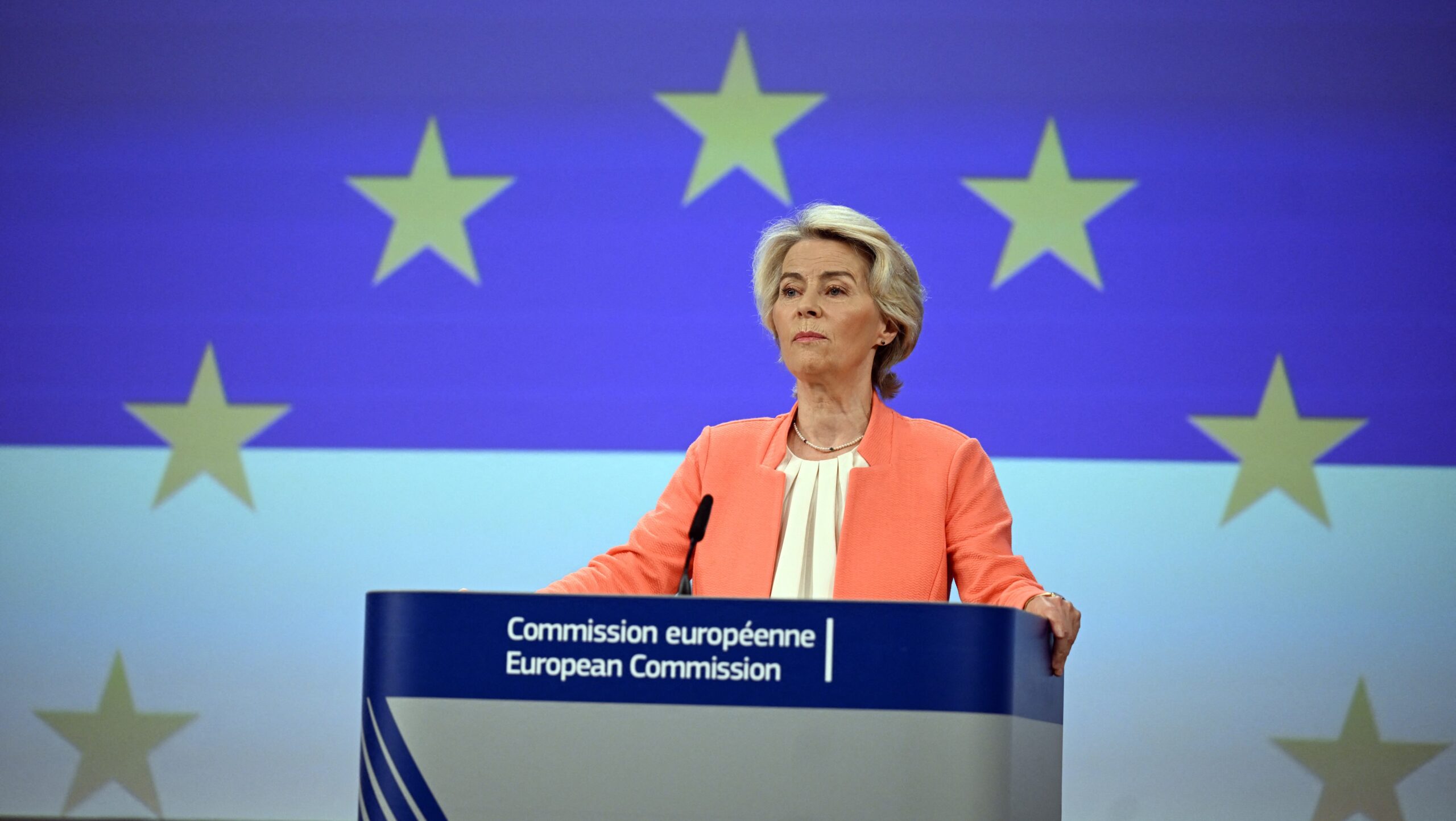 Ursula von der Leyen at a press conference in Brussels, Belgium on 9 September 2024.