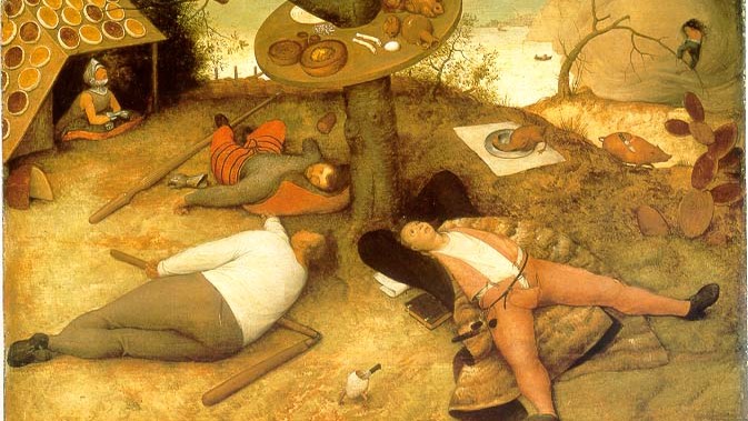 The Land of Cockaigne (detail) by Pieter Bruegel the Elder (1567)