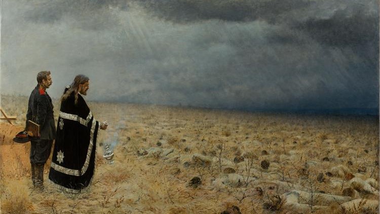 Defeated. Requiem by Vasily Vereshchagin (1878–1879)