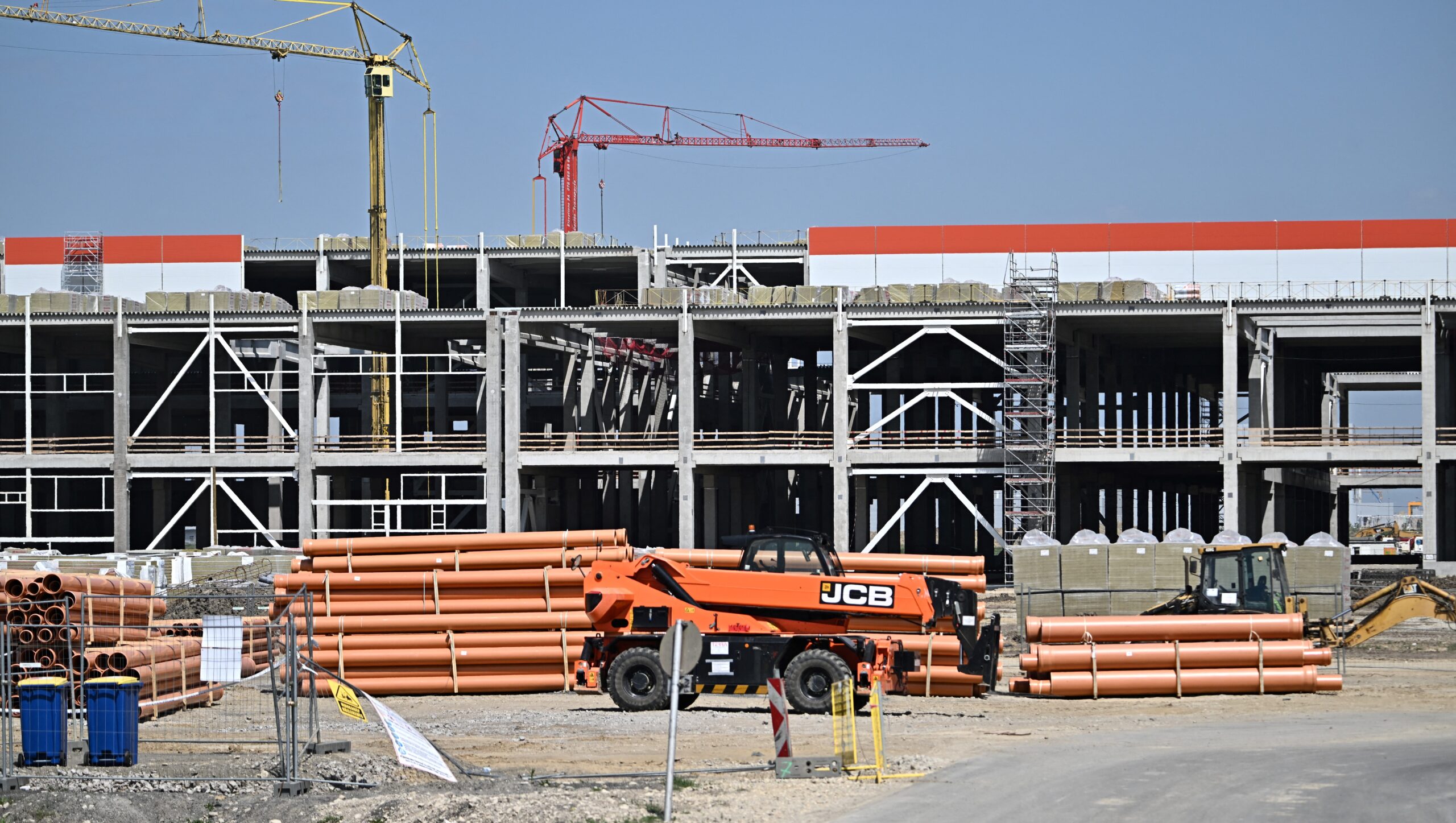 The construction site for a plant of Chinese battery manufacturer CATL near Hungary’s second largest city Debrecen, 5 May 2024.