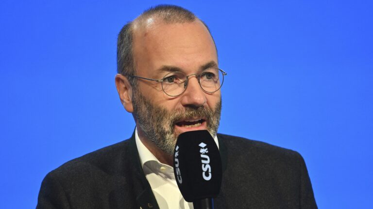 Manfred WEBER (Group Leader of the European People's Party, EPP), single image, cropped single motif, portrait, portrait, portrait. CSU Party Congress 2024 on October 11th and 12th, 2024 AUGSBURG TRADE FAIR? (Photo by Frank Hoermann/SVEN SIMON / SVEN SIMON / dpa Picture-Alliance via AFP)