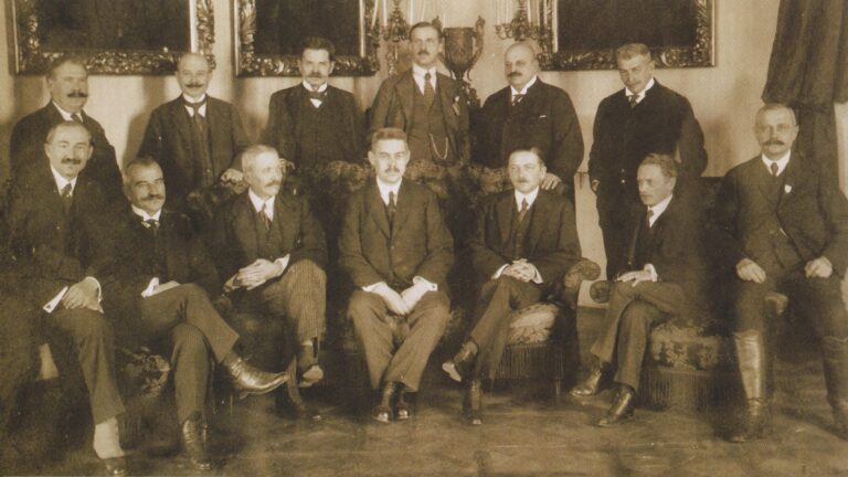 The Huszár government in 1919. István Haller is first from left in the first row.