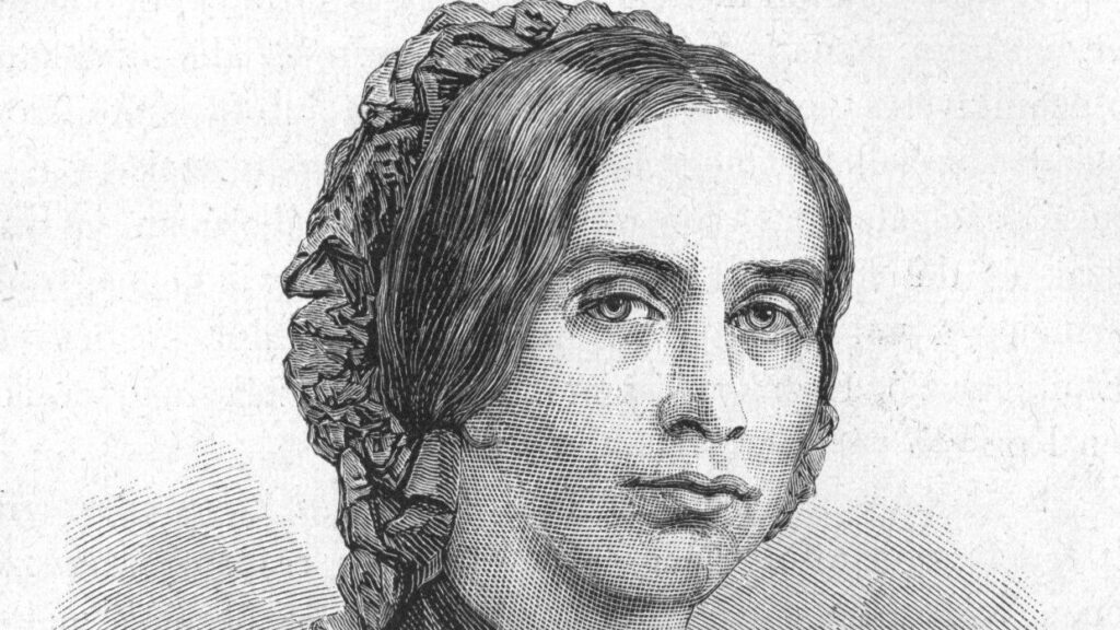 A portrait of Zsuzsanna Kossuth from 1848 (detail, Wikimedia Commons)