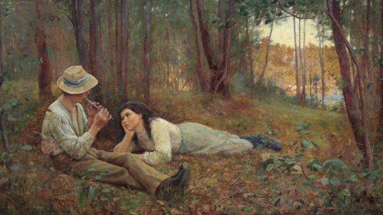 Bush Idyll by Frederick McCubbin (cropped, 1893)