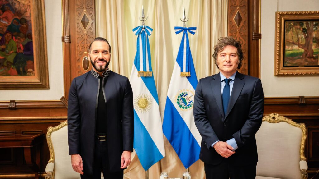 Nayib Bukele (L) with Javier Milei in September 2024