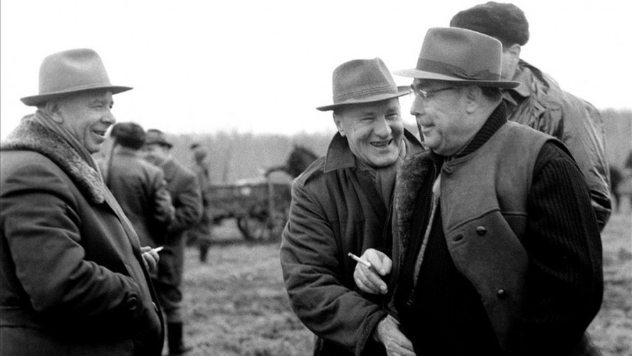 Communist leaders Nikita Khrushchev, János Kádár and Leonid Brezhnev hunting in Hungary